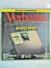 DISCO MAGNETO-OTTICO RISCRIVIBILE VERBATIM 3,5" 640Mb - formattato mac - sigillato