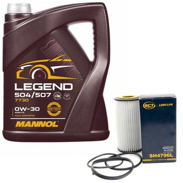 MotoröL Set 0W-30 5 Liter + ÖLfilter SH 4796 L FüR Audi A3 A4 Seat Skoda VW Golf-image