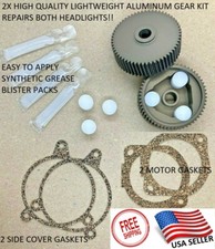 1987-1988 Pontiac Fiero Headlight Motor Repair Kit Hd Aluminum Gear Upgrade 2x