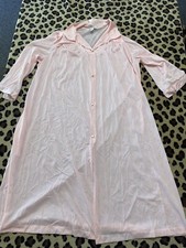 Vintage Vanity Fair - Pretty Pink Nylon House Coat Robe - Women's Size Large