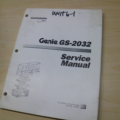 GENIE GS-2032 Scissor Lift Platform Service Manual guide book shop repair owner