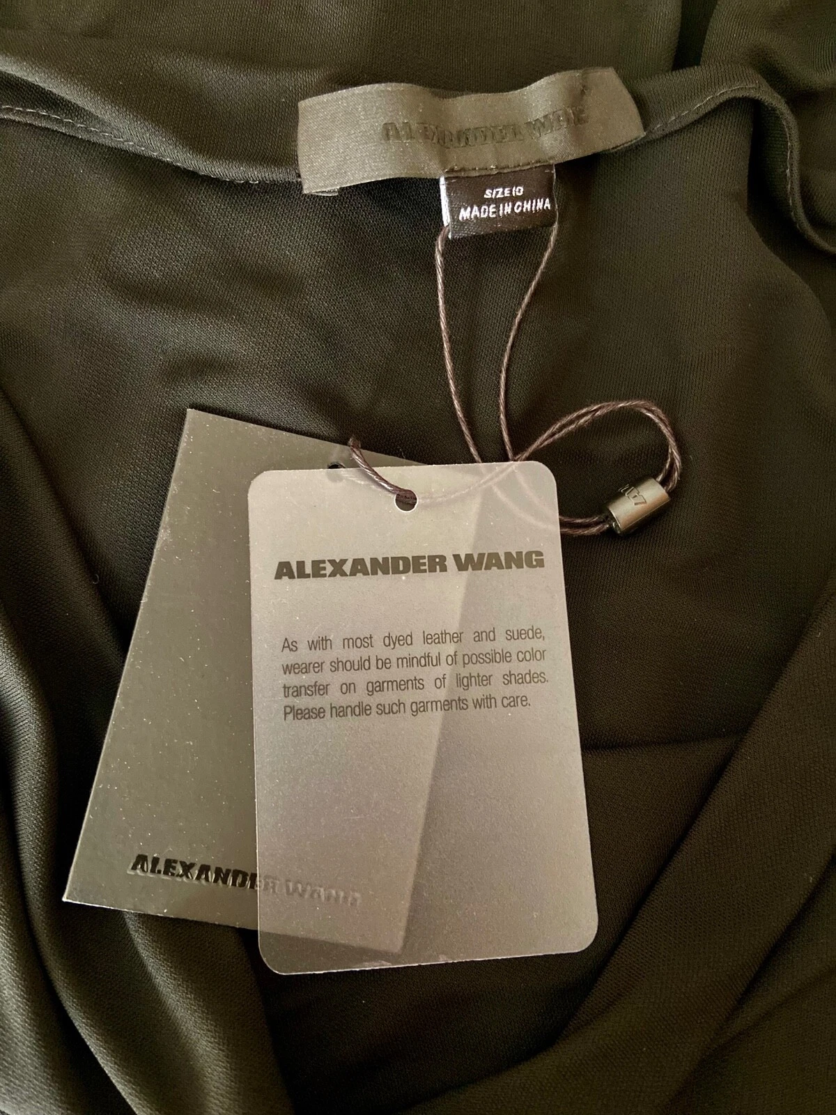 ALEXANDER WANG Black Jersey Leather Trim Halter Column Maxi Size 10 NWT $795