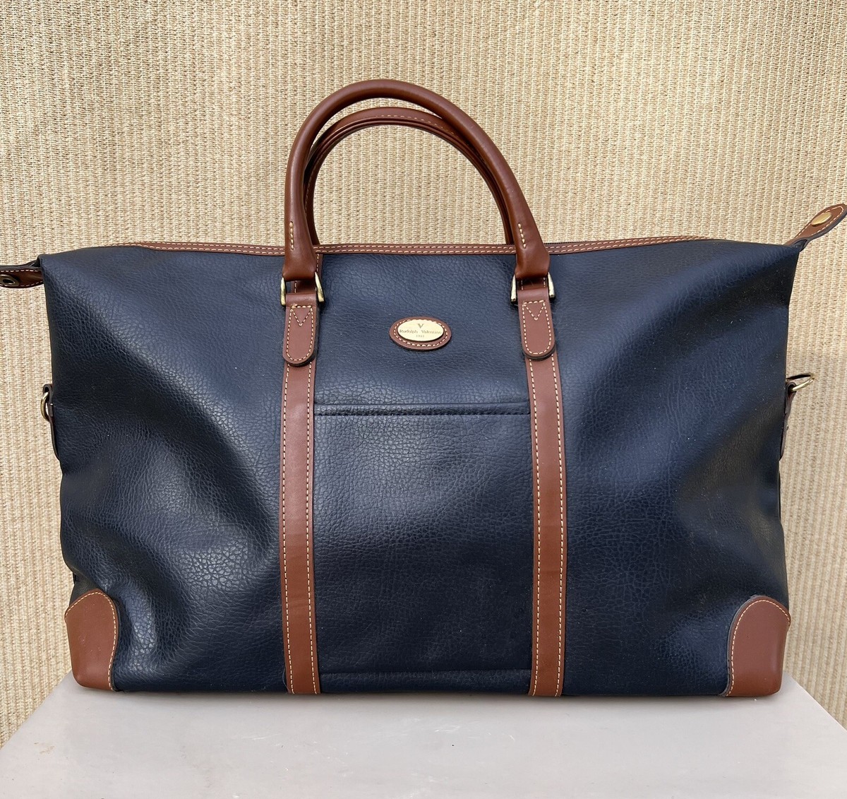 Rudolph Valentino Boston Travel Laggage Bag in Brown Black Carry