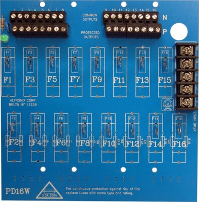NEW Power Distribution Module Altronix PD16WCB, 16Out PTC 12/24 10A, 24/28 12A