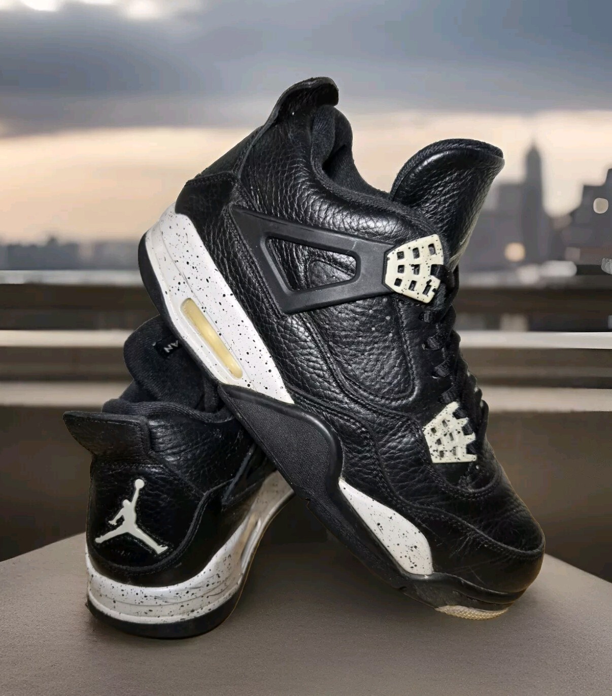 Zapatilla deportiva Jordan 4 Retro LS Oreo 2015 talla 8 314254-003 negra blanca OG rara para hombre”