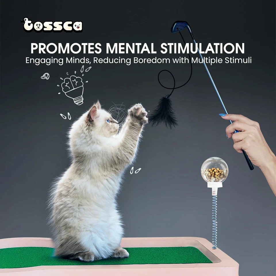 8-in-1 Cat Golf Table Set | Cat Tree with Scratcher, Feeder, Toys & Accessories - Image 4 of 4