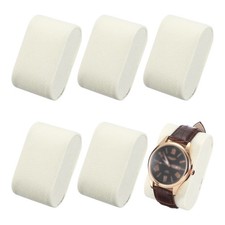 6pcs Watch Pillow, Velvet Oval Watch Cushion Replacement Bracelet Pillow, White