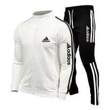 2025 New Men's Zipper Tracksuit Set Sweatshirt and Sweatpants Sports Suit Runnin