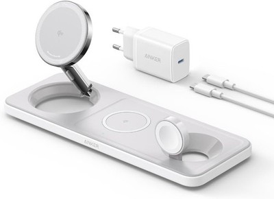 Anker MagGo Faltbare 3-in-1 Kabellose Ladestation, Qi2-zertifiziertes iPhone