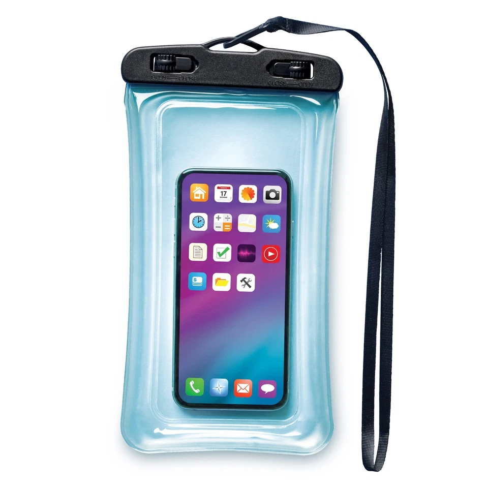 (Paquete de 2) Bolsa universal impermeable para teléfono Bluescape; negra y transparente Foto 4 de 4