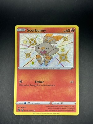Scorbunny SV015/SV122 Shiny Rare Shining Fates Shiny Vault Pokemon Holo NM EN