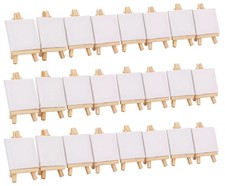 Mini Canvas and Easel Set 3 x 3 Inch Tabletop Art Painting Kit 24 Pack