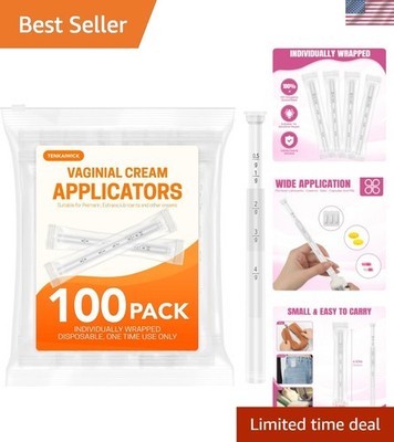 Comfortable 100 Pack Vaginal Applicators with Dosage Markings for Accuracy