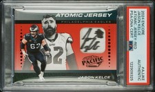2024 Encore Pacific Jason Kelce Atomic Jersey  Red Auto RPA /75 PSA