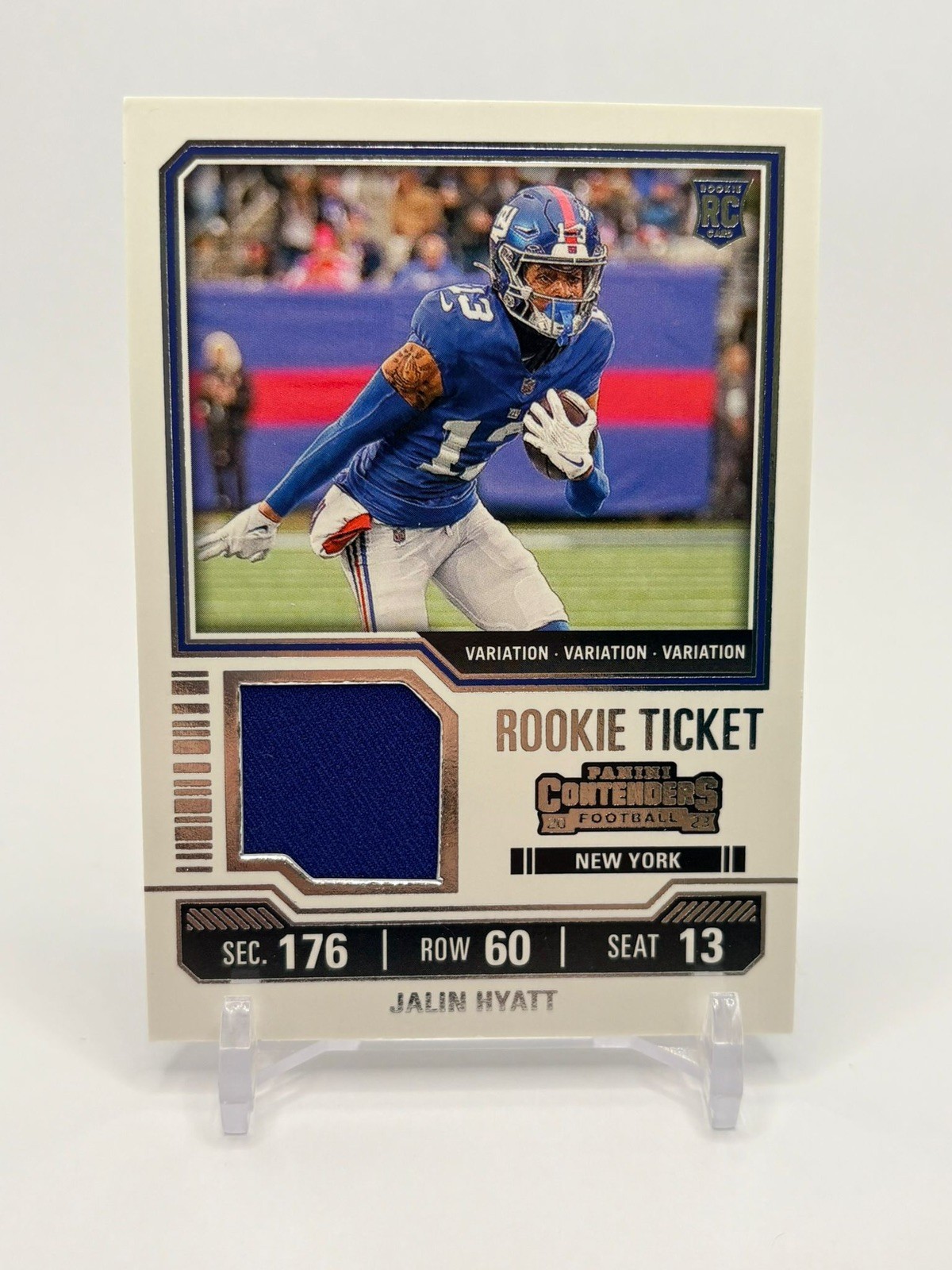 Jalin Hyatt Panini Contenders Rookie Ticket Swatches #TS15V Base