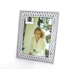 Fetco Montage Square Picture Frame Beaded Silver tone 3.5" x 5"