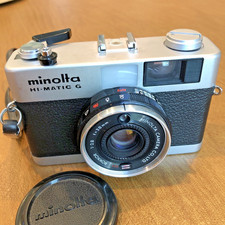 Vintage Minolta Hi-Matic G Compact 35mm Film Camera Rokkor 1:1.2 38mm Lens CLEAN