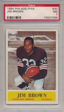 1964 PHILADELPHIA #30 JIM BROWN - PSA 7 NM (SVSC) CENTERED!