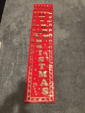 Vintage Commodore Flocked Merry Christmas Banner