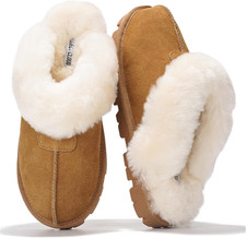 100 Genuine Leather Shearling Slippers for Women Cozy Hedy