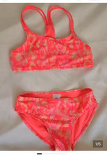 art class Girls 2-Piece Animal Print Bikini Set Bralette Top Pink Size L 10/12