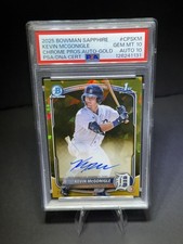 2025 Bowman Sapphire Kevin McGonigle Gold 1st Bowman /50 PSA 10/10. TIGERS