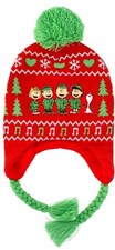 Peanuts Caroling Ribbed Knit Laplander Hat
