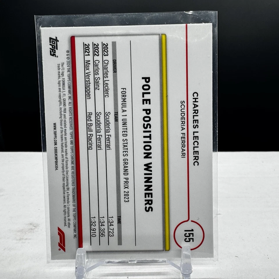 2024 Topps Chrome Formula 1 Charles Leclerc Base Card #155 - Image 2 of 2