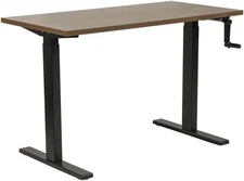 OS Home and Office Furniture 47.25" Wood Adjustable Height Desk in Danish Walnut