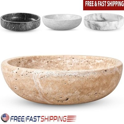 Unique Solid Travertine Bowl Handmade Decorative Centerpiece Home Decor New