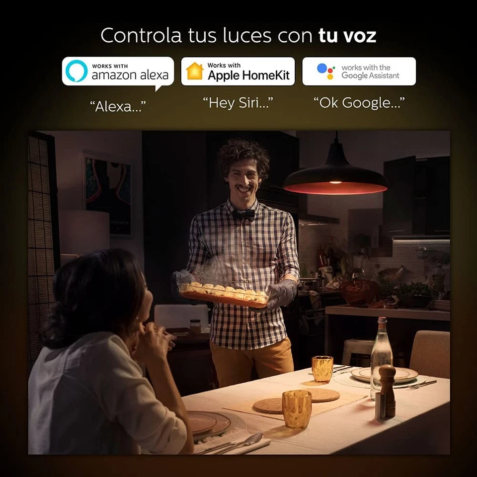 Philips Hue 2-Pack White Ambiance BR30 60W Equivalent Dimmable LED Smart Flood - Image 2 of 4