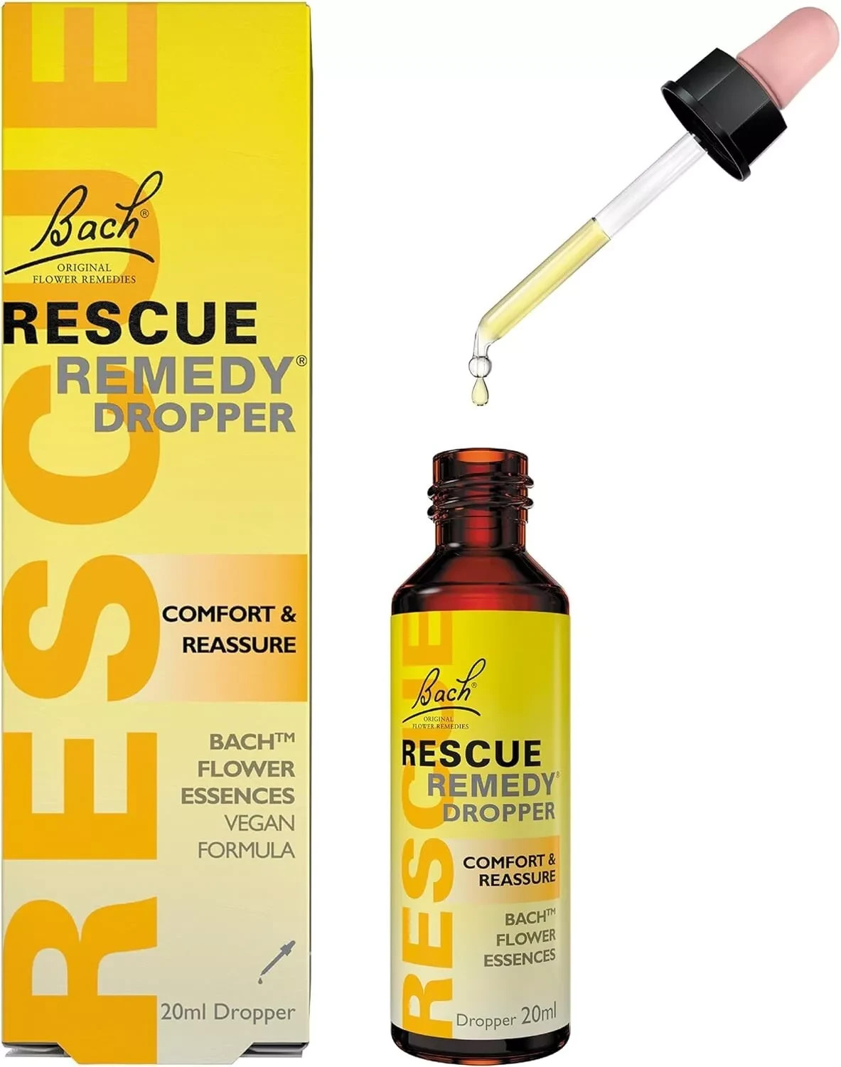Bach Rescue Remedy Dropper - Natural Stress, Anxiety Remedy - 20 ml