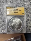 💙 1878 Morgan Silver Dollar ANACS MS-62, 7/8 TF VAM-33A Weak, Top-50, R6