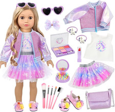 American 18 Inch Doll Makeup Accessories and Clothes Set Includes 18 Inch Doll C