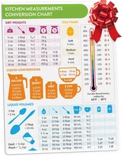 Kitchen Conversion Chart Magnet - Measurements Conversion Chart - Baking Supplie
