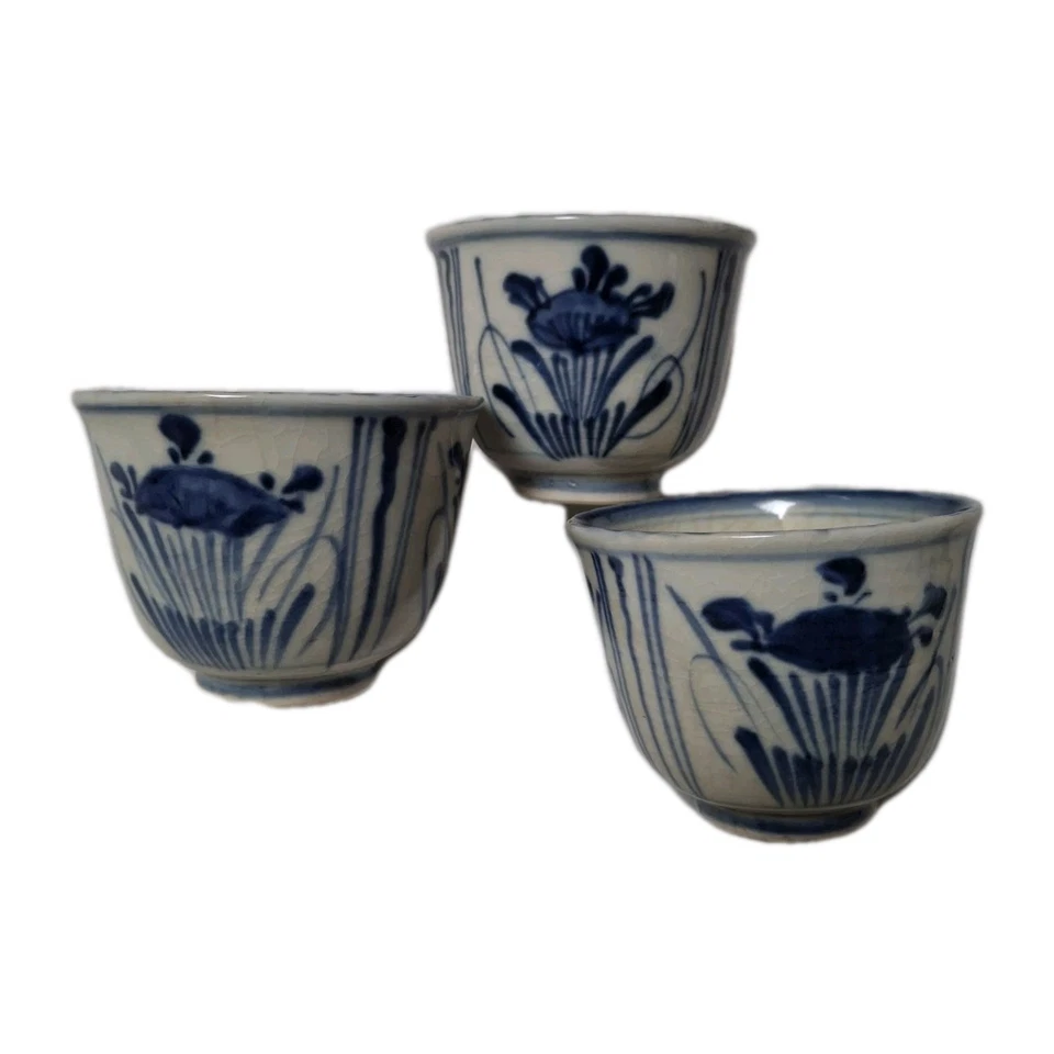Antique Japanese Tea Cup Set Of 3 - Image 3 of 4