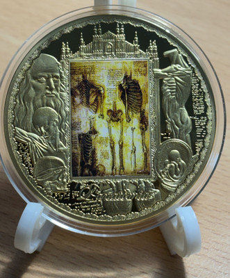 Leonardo da Vinci Medaille ''Anatomie'' vergoldet Ø 40mm-PP-1970.36
