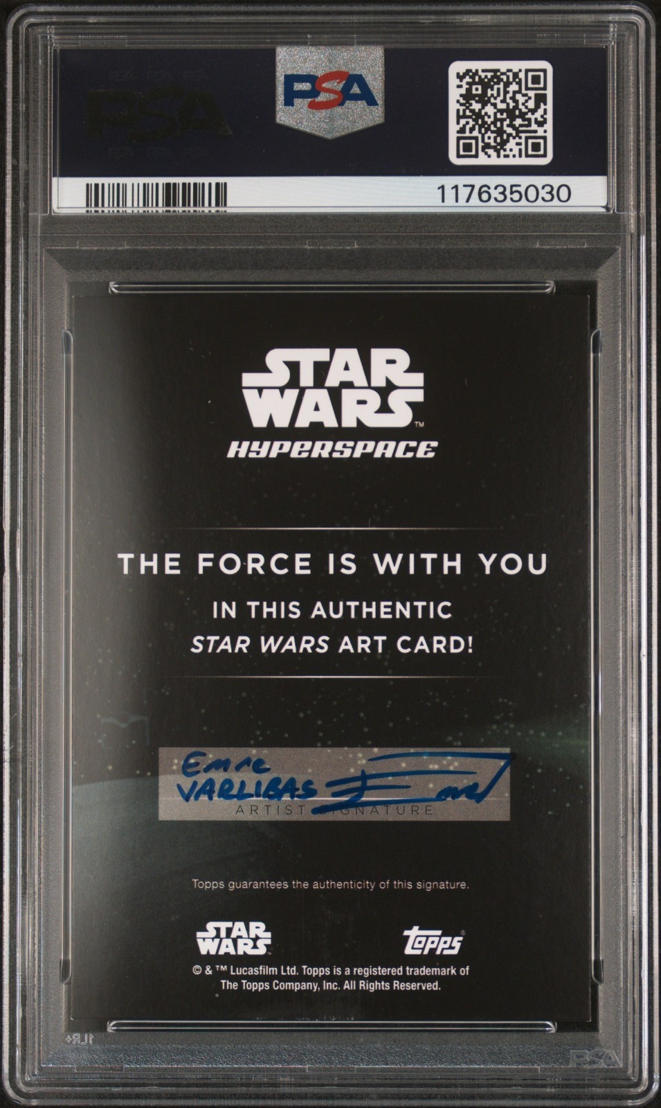 2024 Topps Star Wars Hyperspace Hoth Leia Organa Sketch 1/1 Emre Varlibas PSA 8 view 2