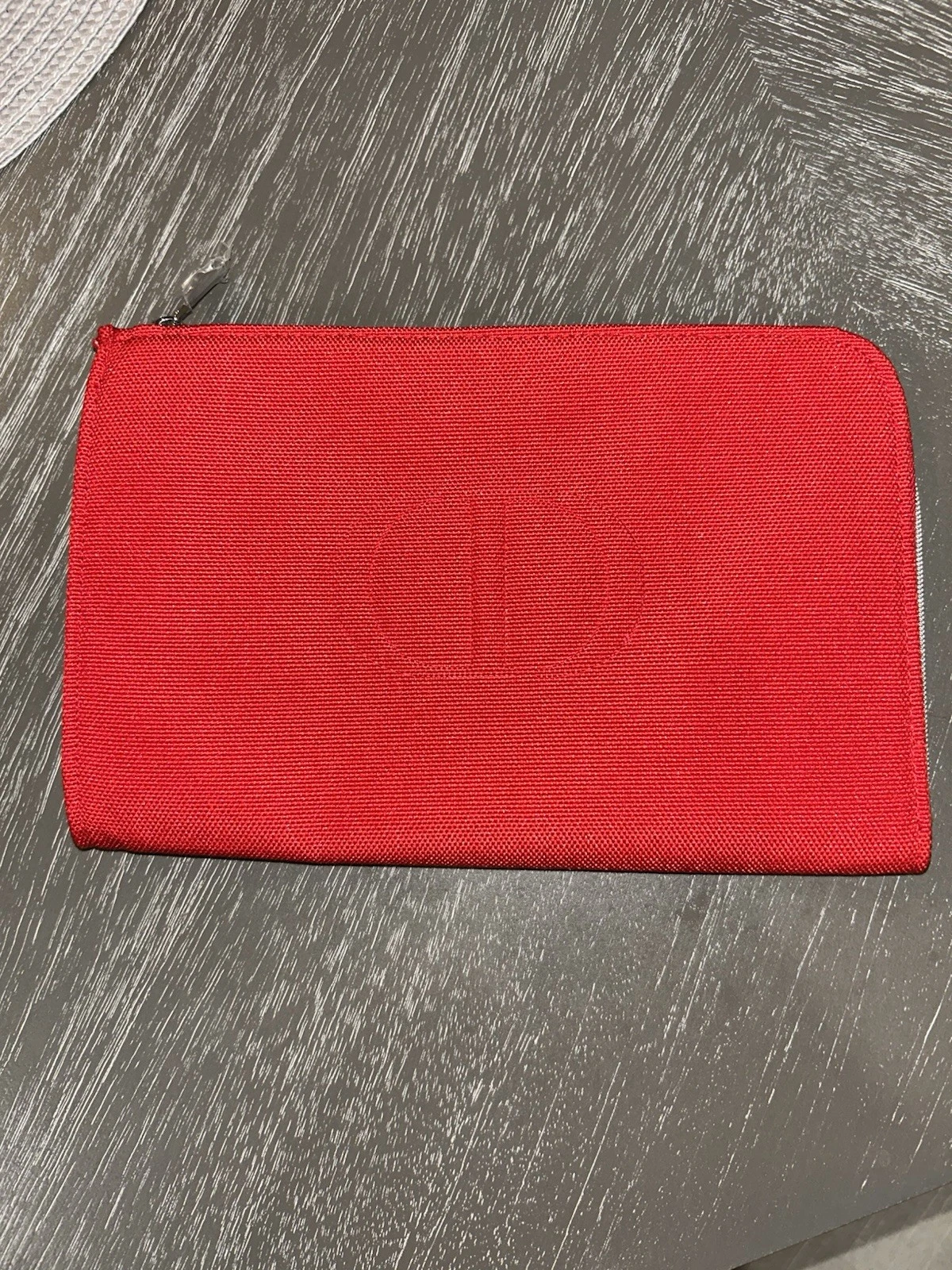 Dior Red Fabric Makeup Bag Zippered Pouch Cosmetic Storage Organizer Travel