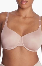 Natori Liquid Full Fit Contour Underwire T-Shirt Bra 731325 Rose Beige New 34DDD