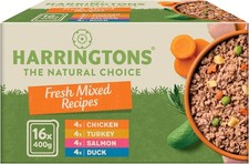 Harringtons Grain Free Wet Dog Food Mixed Bumper Pack 16x400g Chicken Salmon Tur 3.14 per kilo
