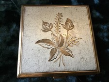 Vintage Goldtone mirrored compact, made in Switzerland