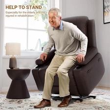 Recliner Chair Faux Leather Power Lift With Heat & Massage Reclining Sofa Elders