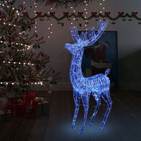 Led-Rentier XXL 180 Cm Acryl Weihnachtsdeko 250 WarmweißE Leds Blau