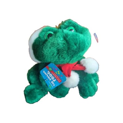 Plush Singing Santa Frog Santa Hat Sings Jingle Bells In Frog Croaks 9  VTG NWT