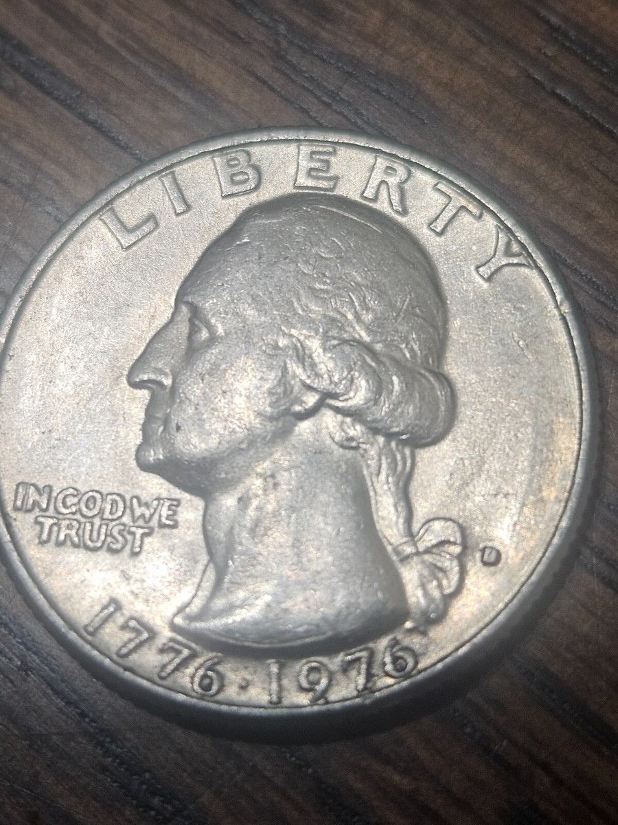 1776-1976 D US Bicentennial Quarter, Rare filled Mint Mark Error