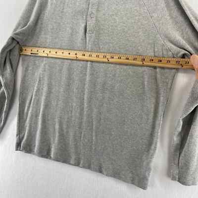 Johnnie-O Mens Long Sleeve Thermal Top Light Gray Sz Large Shirt