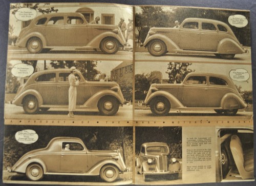 1936 Nash LaFayette Brochure Folder Sedan Coupe Victoria Excellent Original 36 - Picture 2 of 5