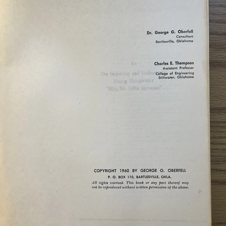 LOS MISTERIOS DE LOS PATRONES DE ESCOPETA, 1960, George G Oberfell.  MANUAL SHOTSHELL Foto 2 de 4