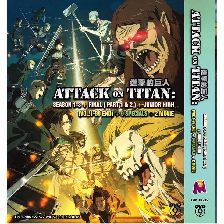 ATTACK ON TITAN Complete Season 1-4 + Special + 2 Movies English Dubbed  Anime